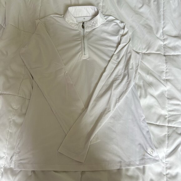 Sofibella Tops - Sofibella UPF 50 Long Sleeve White Pullover 1/4 Zip Tennis Golf Womens Medium M